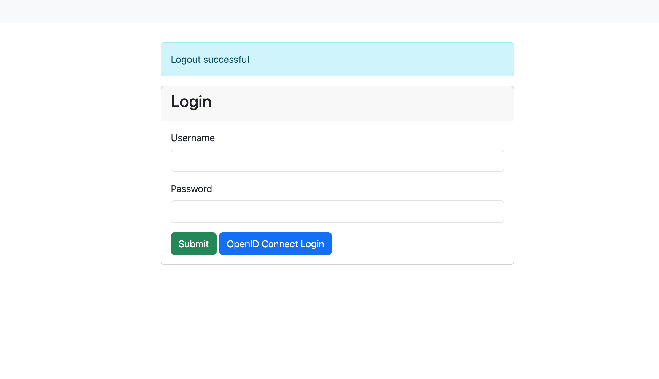 OpenID Connect login mask